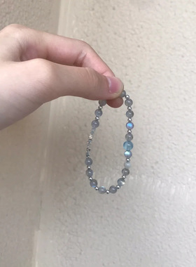 极细冷淡风女生ins手链水晶小众少女手串个性简约礼物不规则款