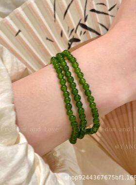 天然石贝壳码碯多层串珠叠戴手链新中式清冷感夏季弹力手串手饰女