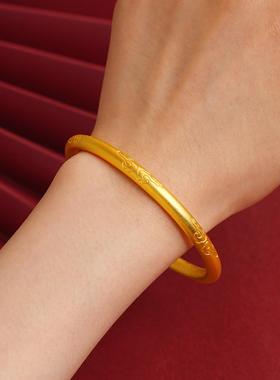 复古国风祥云心经手镯男女铜合金手环大气国潮饰品仿金品直供