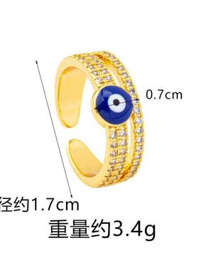 滴油恶魔之眼镶锆轻奢戒指