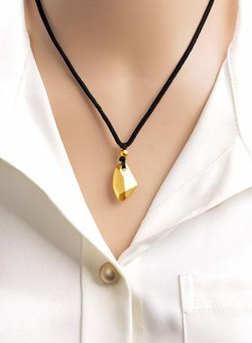 铜合金许愿石吊坠黑绳项链