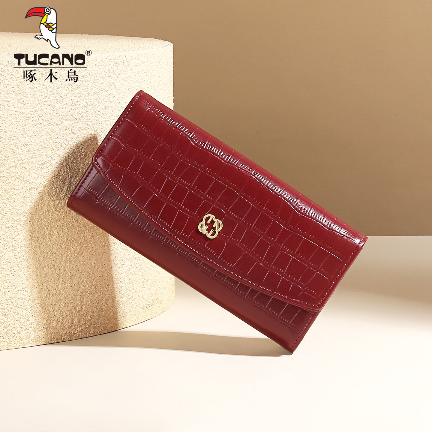 啄木鸟长款真皮钱包女士2025新款高级质感鳄鱼纹大三折多卡位票夹,淘宝优惠券,粉丝福利购,淘宝优惠卷