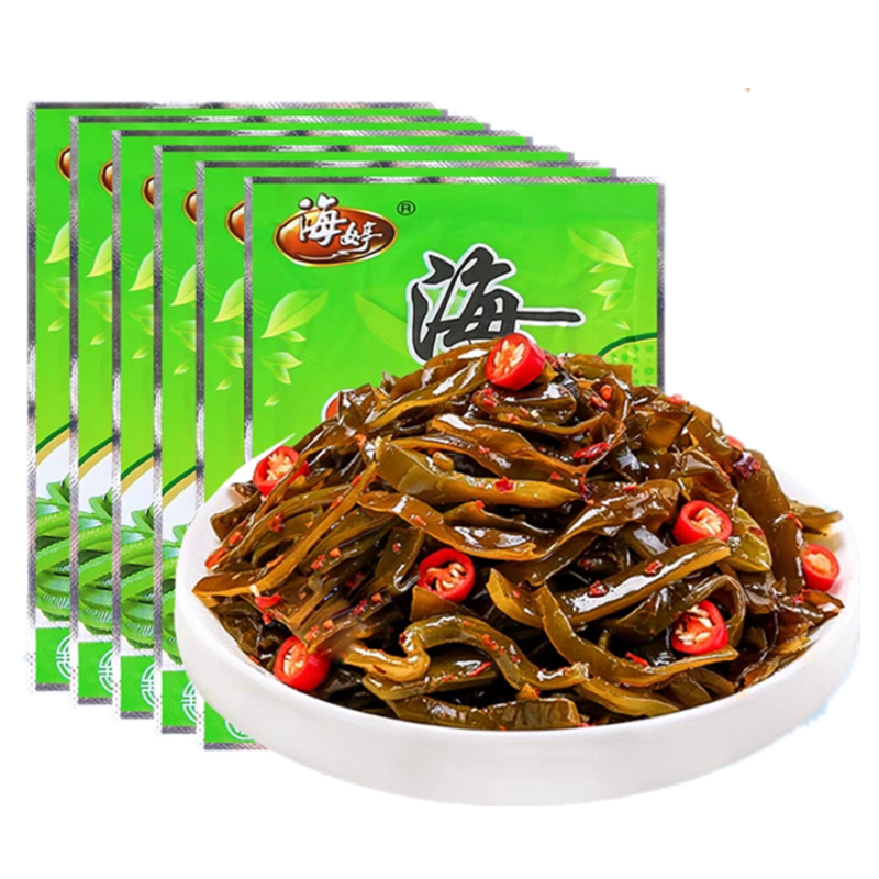 海带丝开袋即食袋装威海特产香辣块麻辣下饭菜小包装解馋零食整箱