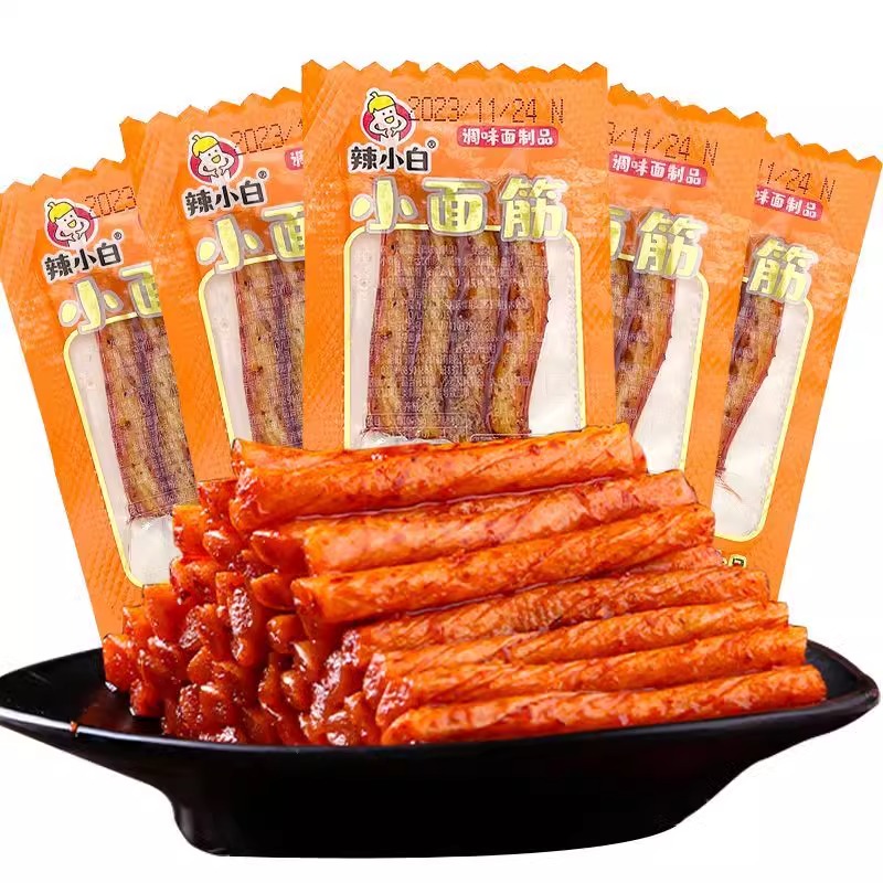 【JS】素牛筋辣条香辣相思卷豆筋儿时怀旧零食8090后网红麻辣鸡筋