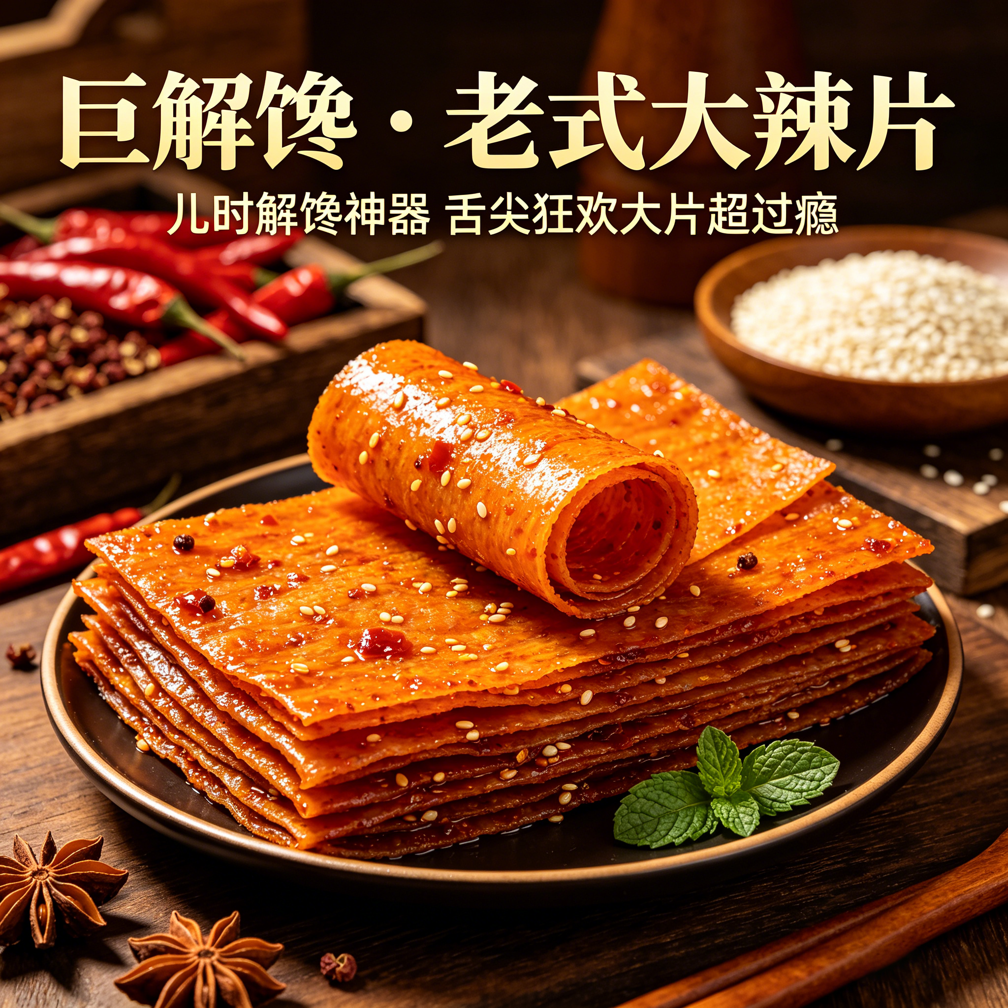 老式大辣片儿时怀旧网红同款零食