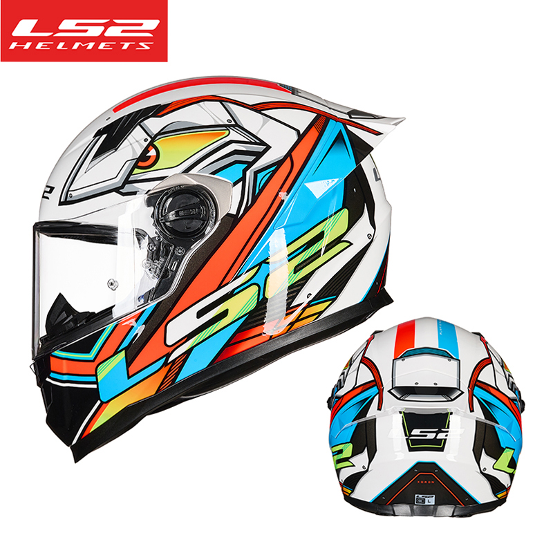 LS2摩托车头盔大尾翼3C认证男女机车赛车四季通用KPA全盔FF-300 - 图0