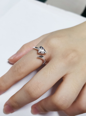 三生三世灵狐戒指999女纯银招运