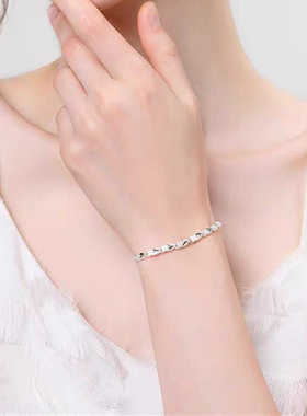 生日礼物四叶草足银手链小众