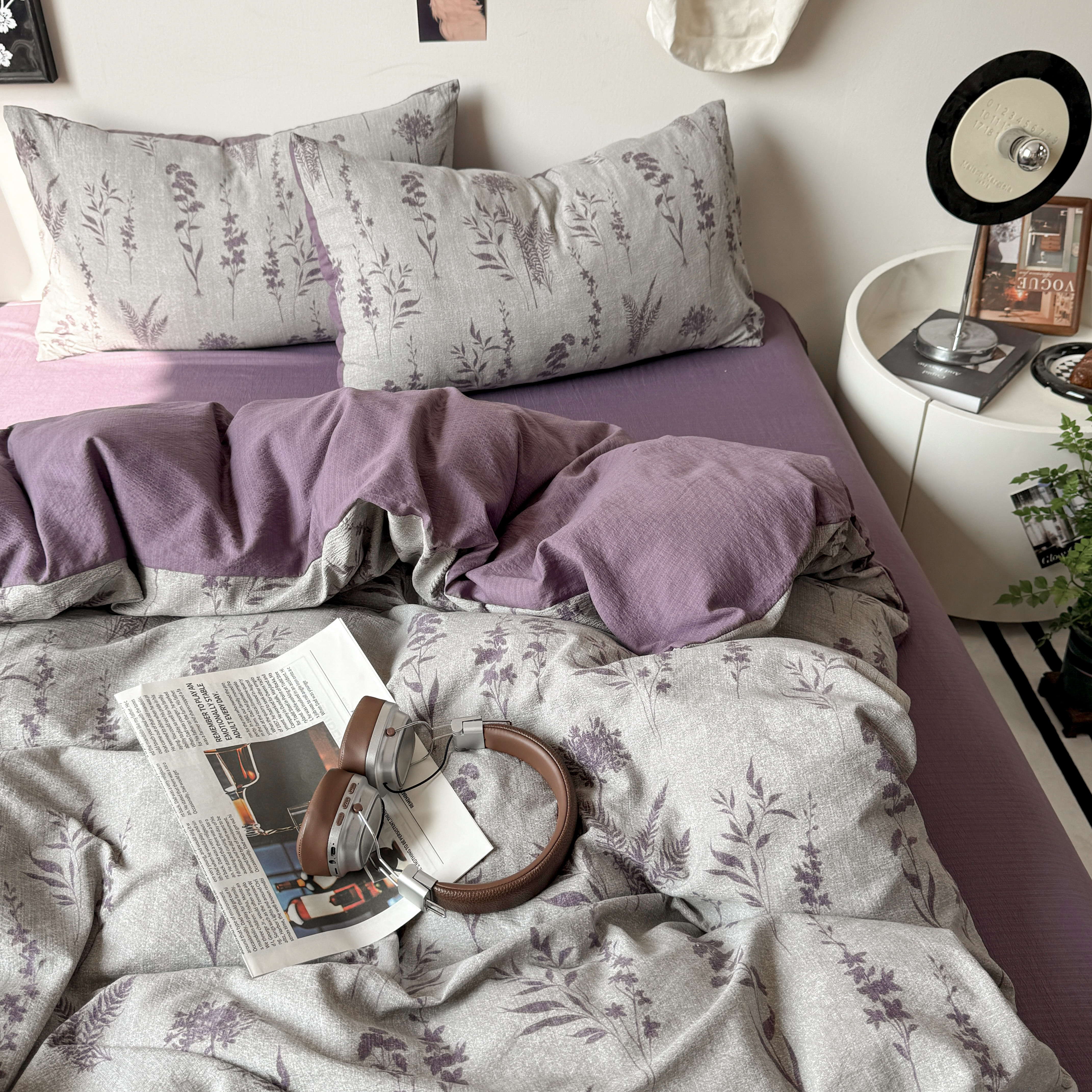 A类复古田园风全棉双层纱四件套纯棉单件被套学生宿舍床单三件套4