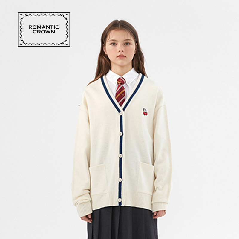 romanticcrown x kirsh刺绣开衫 ROMANTICCROWN海外毛针织衫