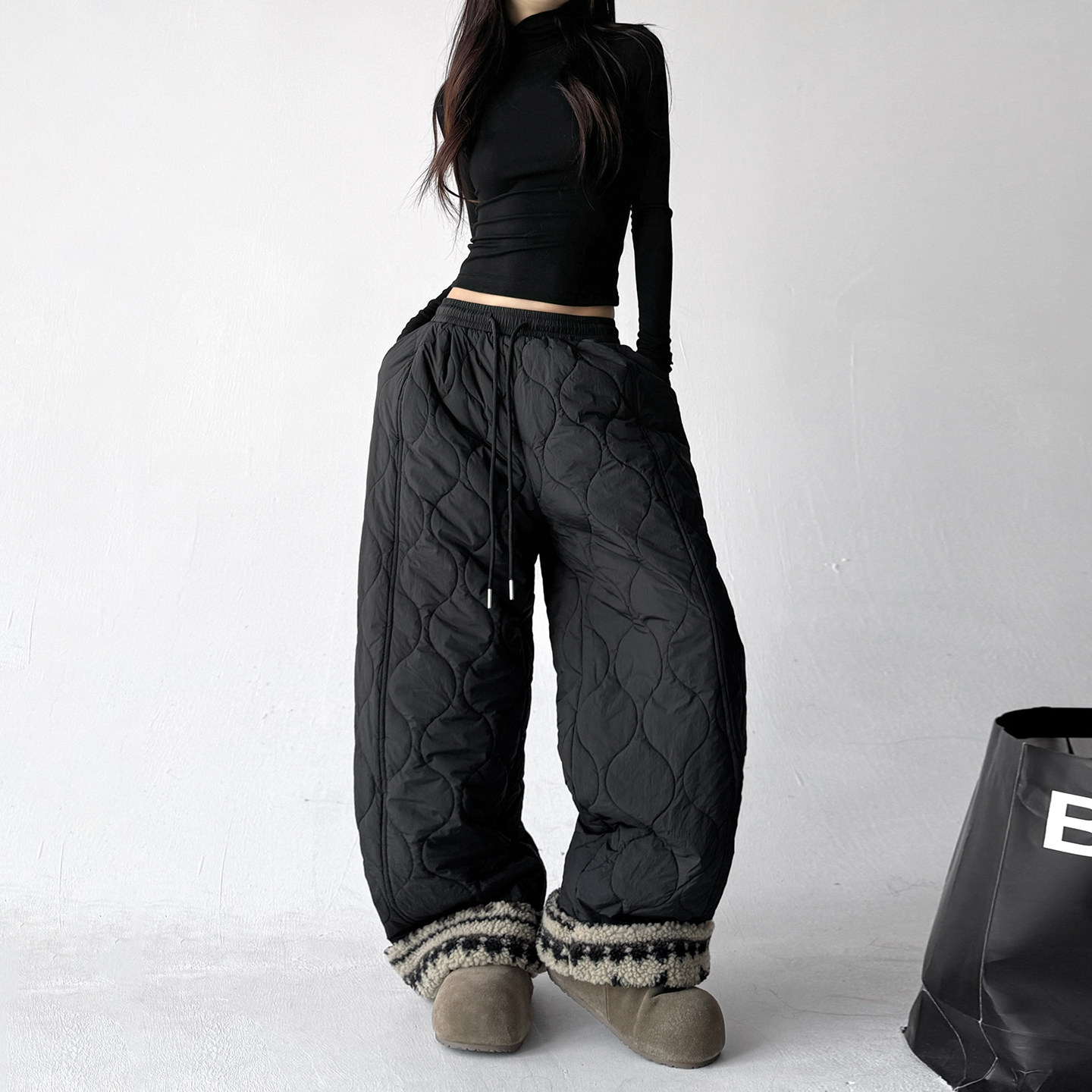 超火2025冬季新款棉裤女潮牌户外防风加厚保暖滑雪裤直筒休闲裤子,淘宝优惠券,粉丝福利购,淘宝优惠卷