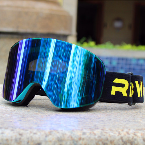 磁吸滑雪镜柱面滑雪眼镜双层防雾防雪盲单双板夜视男女户外护目镜 - 图2