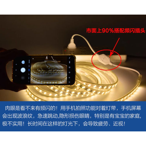 无频闪灯带插头220v灯条驱动器高压灯带镇流器单色灯条户外防水 - 图1