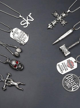 韩版钛钢军牌风挂件十字架吊坠