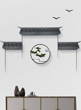 免打孔大号新中式壁饰背景墙
