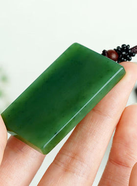 卡古兰（KAGULAN）翡翠无事牌碧玉和田玉平安吊坠男款玉佩玉牌子