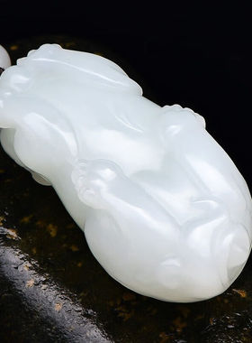 可玉可求38妇女节礼物和田玉貔貅吊坠男士羊脂白玉貔貅玉坠品牌珠