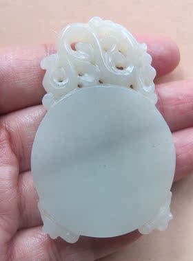 和田玉白玉龙腾盛世平安无事玉牌吊坠玉坠男女士玉石礼物贵圈珠宝