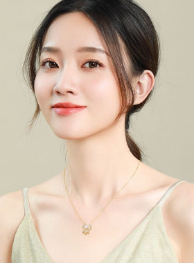 SGE如意平安锁项链女银饰长命锁金铃铛吊坠三八妇女节礼物送女友