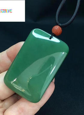 GGDBONE和田玉碧玉平安无事牌吊坠男女玉坠项链挂件送礼34*53*10.