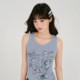 Girlyhalo American retro printed irregular camisole women's summer summer new slim outer sleeveless top