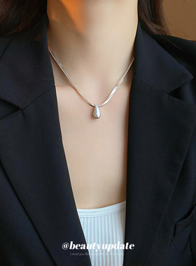 水滴双层刀片链项链欧美冷淡风气