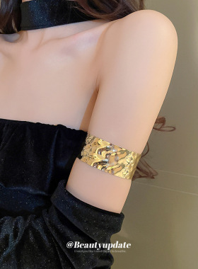 金属不规则褶皱手镯欧美冷淡风气质手环个性高级感轻奢手饰女