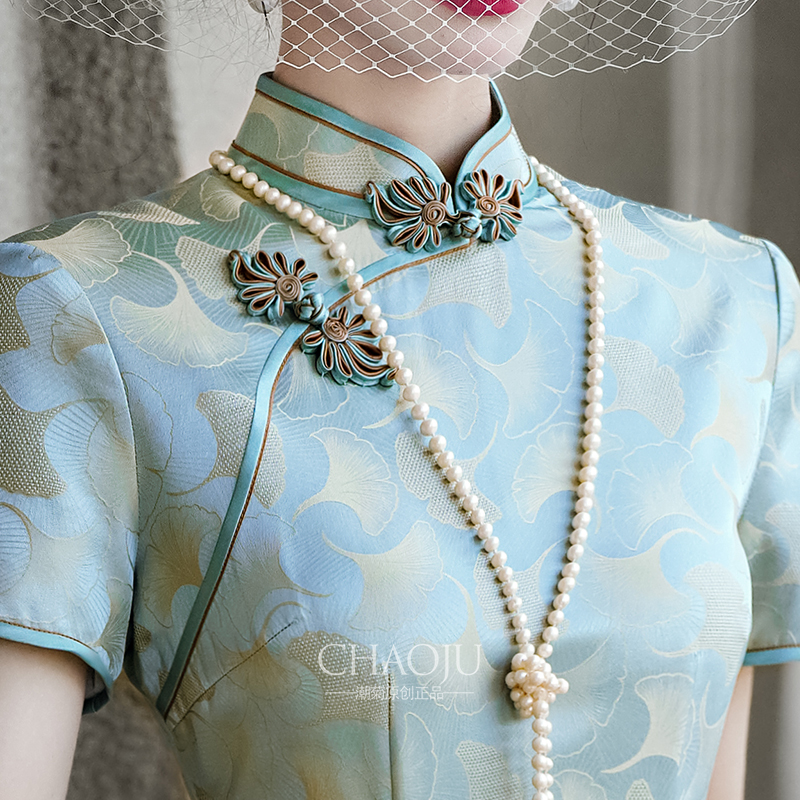 旗袍2024新款高端修身走秀礼服年会真丝桑蚕丝年轻款女新中式长款