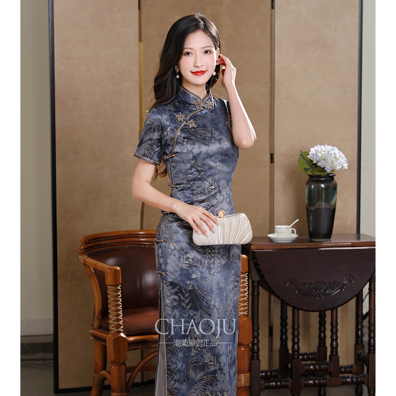 旗袍新款2024改良年轻款少女高端气质平时可穿走秀款礼服复古民国