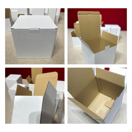 E瓦楞白色纸盒牛皮纸包装盒子五金配件加厚三层易碎品纸箱子现货 - 图0