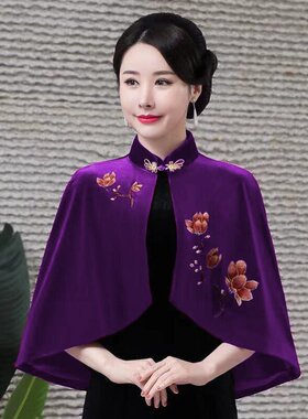 搭配旗袍披肩婚礼妈妈金