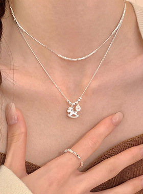 碎冰冰木马项链女高级感轻奢小众