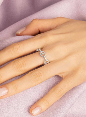 Star Ray[杨紫同款] 银链环猪鼻子戒指情侣指环轻奢手饰生日礼物