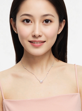 Star Ray 幸运爱心四叶草项链女925银轻奢小众设计高级锁骨链礼物