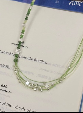 幸运四叶草~绿色手工编绳手链四叶草星星森系田园风手绳夏日百搭