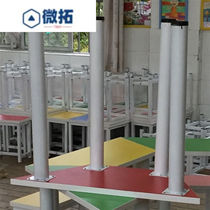Middle School Students Training Coaching Class Single Double Layer Class Table And Chairs Combined Color Hexagon Fine Arts Table Splicing