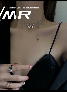 欧美时尚镂空蝴蝶项链女ins