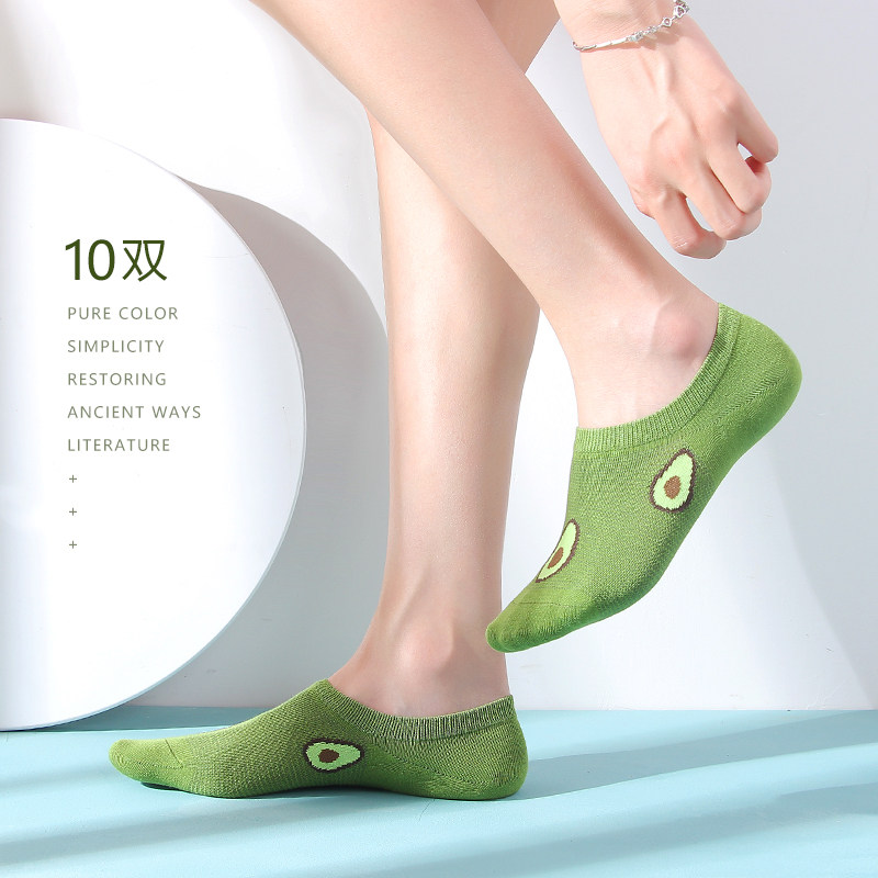 浅口秋冬韩国可爱日系牛油果女短袜 布群短袜/打底袜/丝袜/美腿袜
