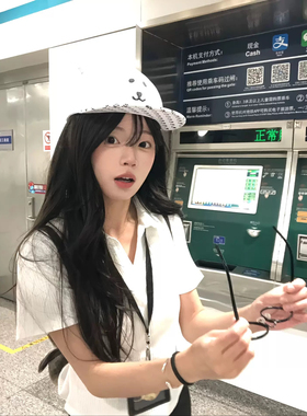 可爱小众设计自嘲熊平檐鸭舌帽女生春夏甜酷卡通动漫小熊棒球帽子