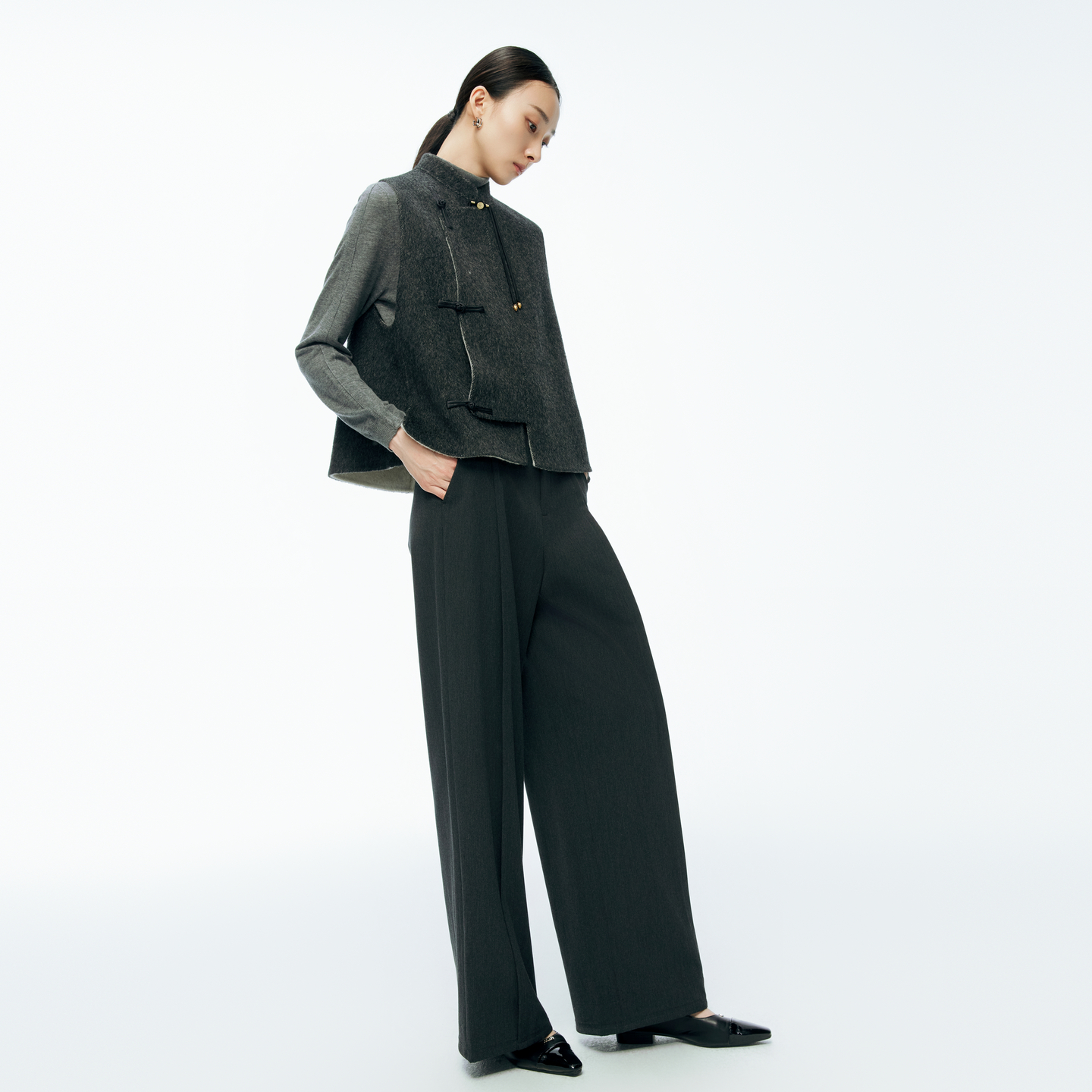 婉甸2025年冬季新品慕斯红毛织套头衫打底羊毛毛衣1244W16DM2 - 图0