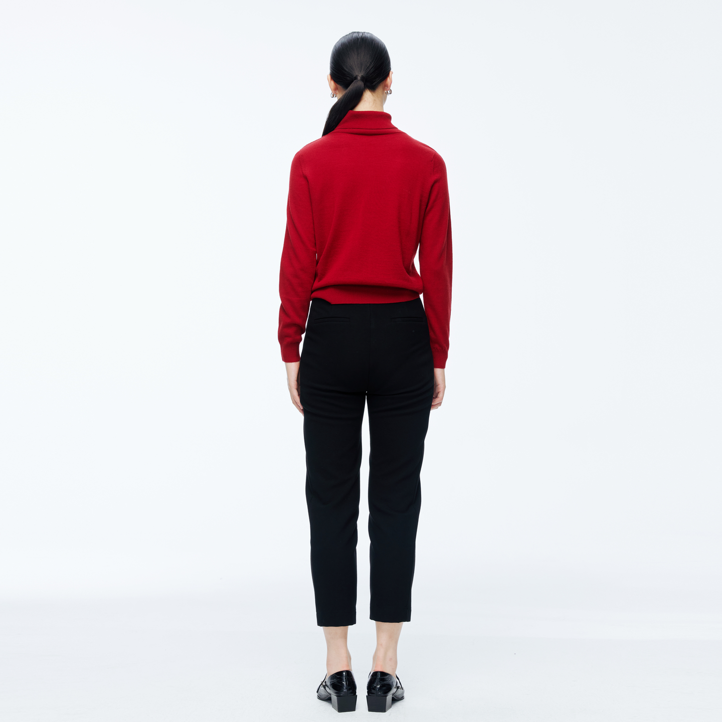 婉甸2025年冬季新品慕斯红毛织套头衫打底羊毛毛衣1244W16DM2 - 图3