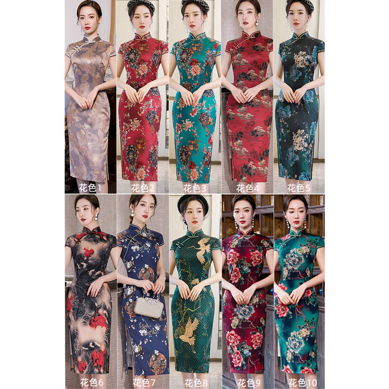 香云纱改良版小个子短款性感连衣裙 播杉旗袍