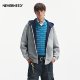 NEVERNEED American cleanfit sudadera con capucha para hombres y mujeres boxy short doble cremallera contraste cardigan chaqueta