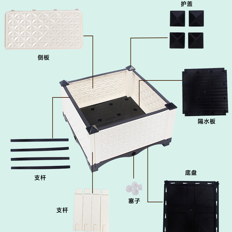 屋顶种植槽家庭特大种植箱阳台种菜盆菜长方形塑料花盆可配轮子