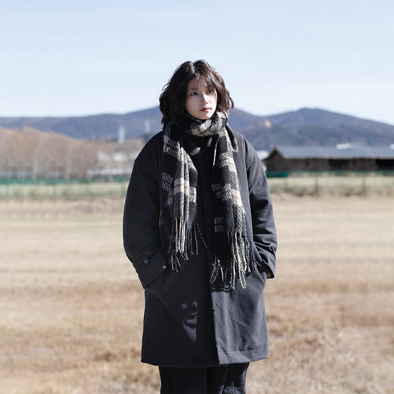 阿于呆日系复古中长款翻领毛呢棉服大衣男冬季加厚保暖风衣外套女,淘宝优惠券,粉丝福利购,淘宝优惠卷