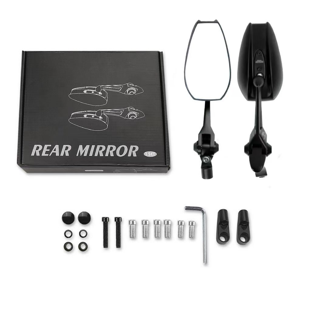 摩托车通用后视镜九号小牛改装aos4祖国版ABS材质电动车反光镜蓝 - 图0