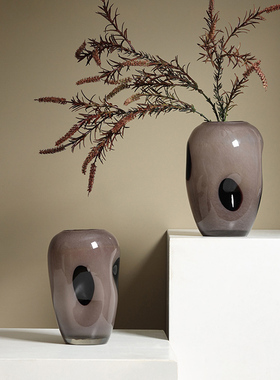 中古风水培玻璃花瓶桌面花器摆件