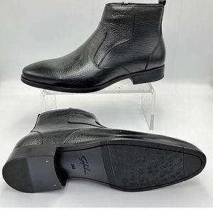 沙驰男鞋23冬季新款高端马丁皮靴商务尖头皮鞋高帮休闲棉鞋短靴子