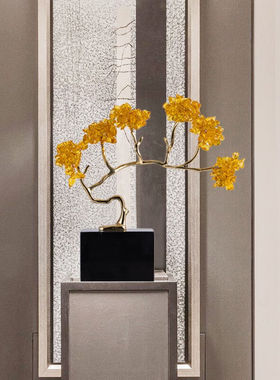 一森诺（ESANO）迎客松发财水晶树摆件开店乔迁开业礼物送礼佳品