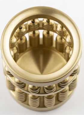 1黄铜算盘笔筒纯铜中式摆件桌面创意礼物铜艺术品家居装饰品铜摆